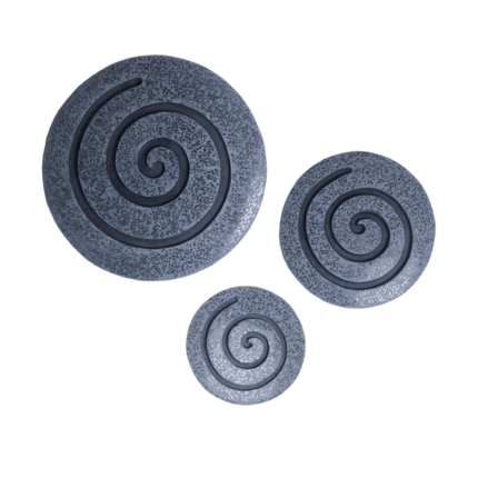 14" X 14" X 2" Gray Round Modern Spiral Wall Art - Image 2