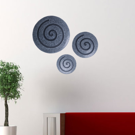 14" X 14" X 2" Gray Round Modern Spiral Wall Art - Image 5