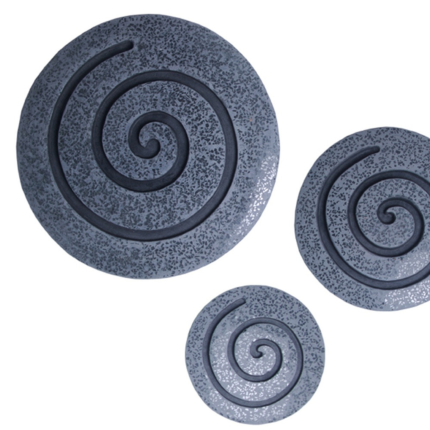 14" X 14" X 2" Gray Round Modern Spiral Wall Art - Image 4