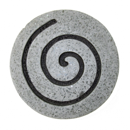 19" X 19" X 2" Gray Round Modern Spiral Wall Art - Image 1