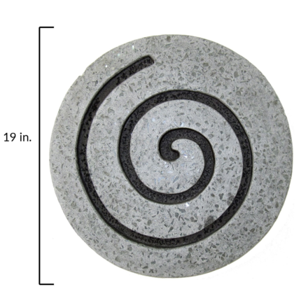 19" X 19" X 2" Gray Round Modern Spiral Wall Art - Image 8