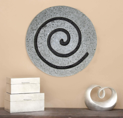 19" X 19" X 2" Gray Round Modern Spiral Wall Art - Image 5