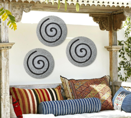 19" X 19" X 2" Gray Round Modern Spiral Wall Art - Image 7
