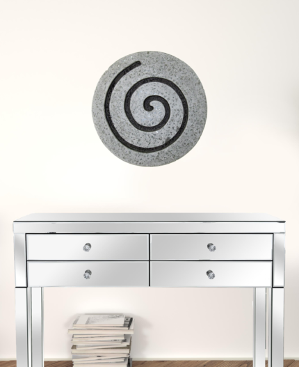 19" X 19" X 2" Gray Round Modern Spiral Wall Art - Image 2