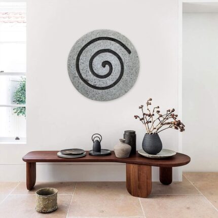 28" X 28" X 2" Gray Round Modern Spiral Wall Art - Image 5