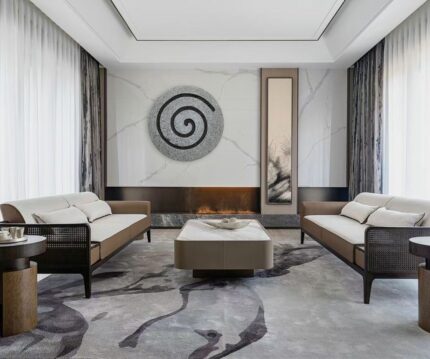 28" X 28" X 2" Gray Round Modern Spiral Wall Art - Image 6