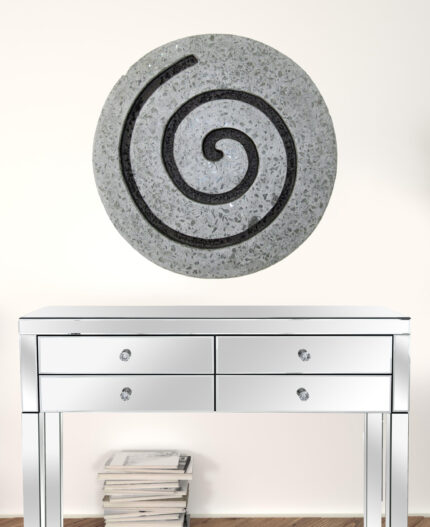 28" X 28" X 2" Gray Round Modern Spiral Wall Art - Image 2