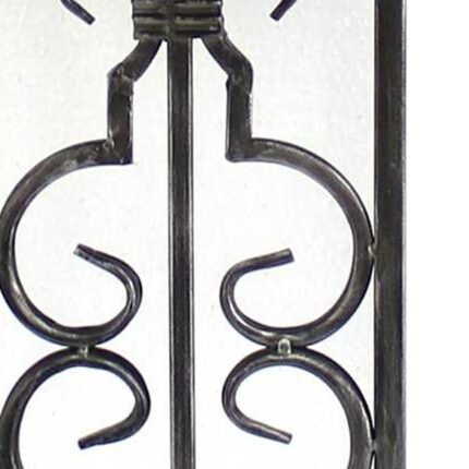 29" Distressed Gray Metal Bedside Lamp With Beige Shade - Image 5
