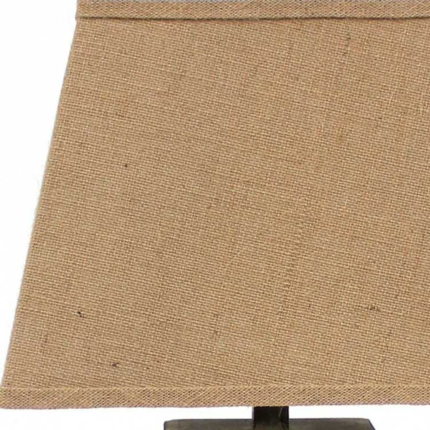 29" Brown Solid Wood Bedside Table Lamp With Brown Shade - Image 4