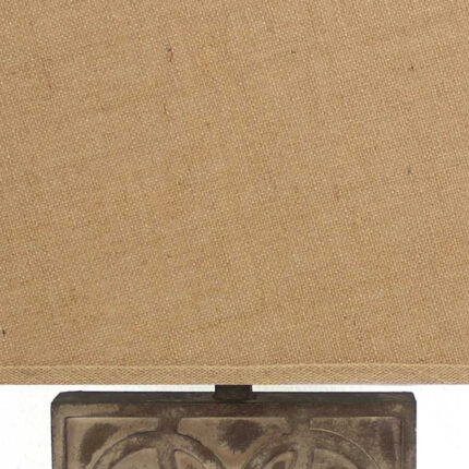 25" Distressed Brown Metal Bedside Lamp With Khaki Shade - Image 7