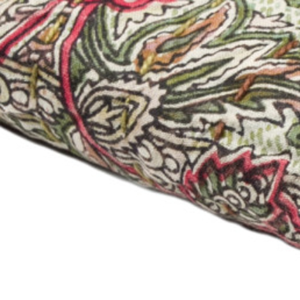50" X 70" Green and Red Kantha Cotton Damask Throw Blanket with Embroidery - Image 4