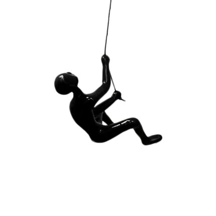 6" X 4" Black Resin Climbing Man Hanging Dimensional Sculpture - Image 2