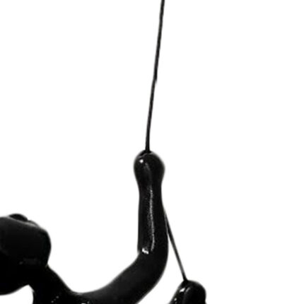 6" X 4" Black Resin Climbing Man Hanging Dimensional Sculpture - Image 3