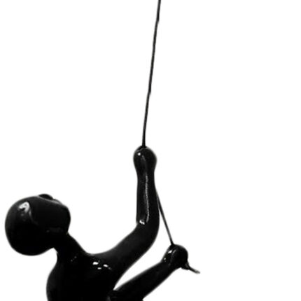 6" X 4" Black Resin Climbing Man Hanging Dimensional Sculpture - Image 4