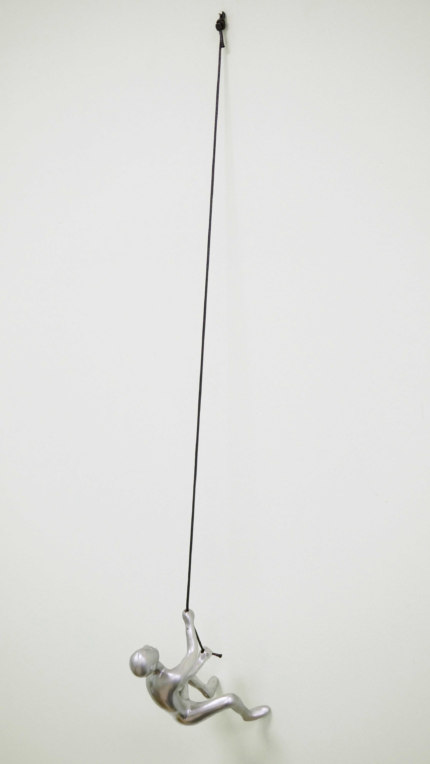 6" X 4" Silver Resin Climbing Man Hanging Dimensional Sculpture - Image 5