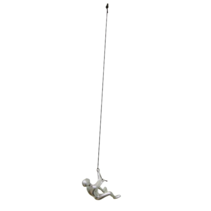 6" X 4" Silver Resin Climbing Man Hanging Dimensional Sculpture - Image 2