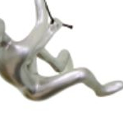 6" X 4" Silver Resin Climbing Man Hanging Dimensional Sculpture - Image 3