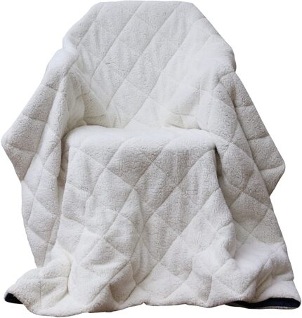 60" X 80" Navy Blue Microfiber Quilted Plush Throw Blanket - Image 4