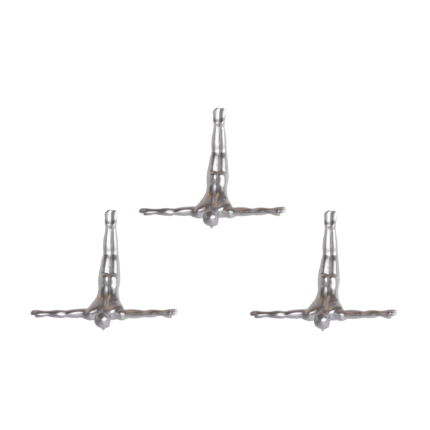 Set of Three Silver Resin Diving Man Hanging Dimensional Sculpture - Image 3