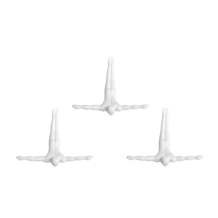 Set of Three White Resin Diving Man Hanging Dimensional Sculpture - Image 2