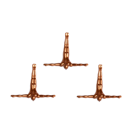 Set of Three Bronze Resin Diving Man Hanging Dimensional Sculpture - Image 3