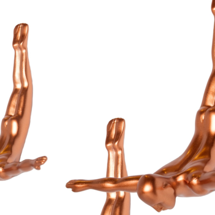 Set of Three Bronze Resin Diving Man Hanging Dimensional Sculpture - Image 4