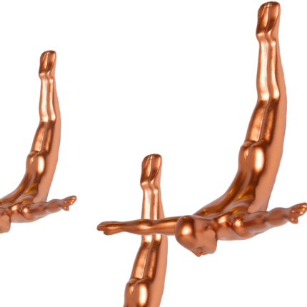 Set of Three Bronze Resin Diving Man Hanging Dimensional Sculpture - Image 5