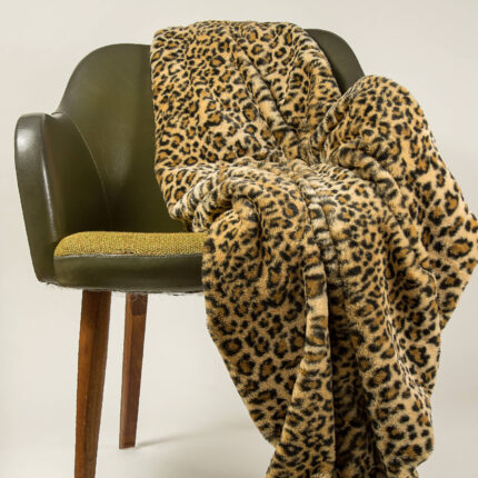 50" X 70" Brown and Black Faux Fur Leopard Plush Throw Blanket - Image 6