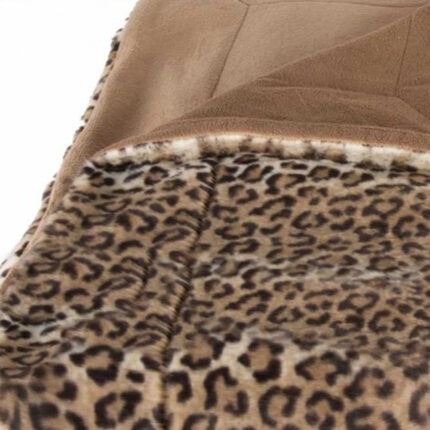 50" X 70" Brown and Black Faux Fur Leopard Plush Throw Blanket - Image 4