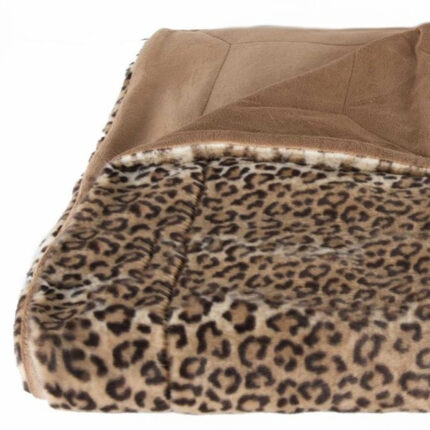 50" X 70" Brown and Black Faux Fur Leopard Plush Throw Blanket - Image 5