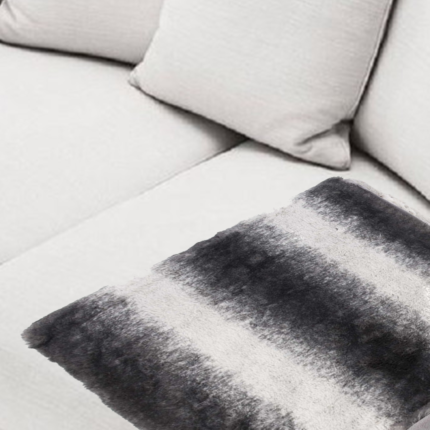 50" X 70" Gray and White Faux Fur Striped Plush Throw Blanket - Image 7