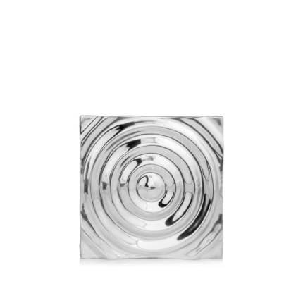 12" X 12" Silver Metallic Buffed Aluminum Abstract Ripple Wall Decor - Image 2