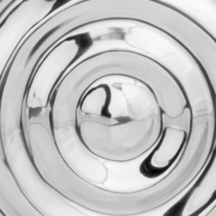 12" X 12" Silver Metallic Buffed Aluminum Abstract Ripple Wall Decor - Image 3