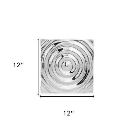 12" X 12" Silver Metallic Buffed Aluminum Abstract Ripple Wall Decor - Image 6