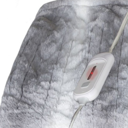 50" X 60" Gray And White Heated Electric Striped Throw Blanket - Image 8