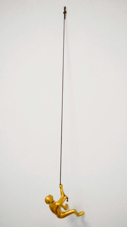 6" X 3" Gold Resin Climbing Man Hanging Dimensional Sculpture - Image 4