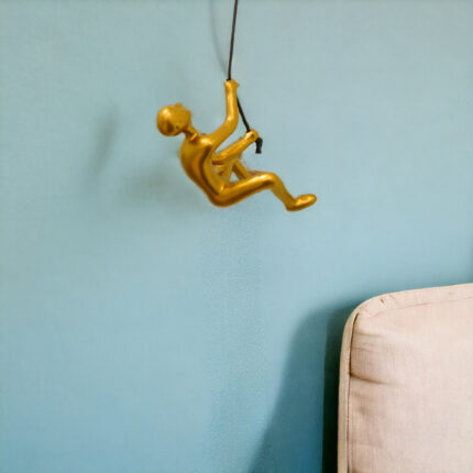 6" X 3" Gold Resin Climbing Man Hanging Dimensional Sculpture - Image 3
