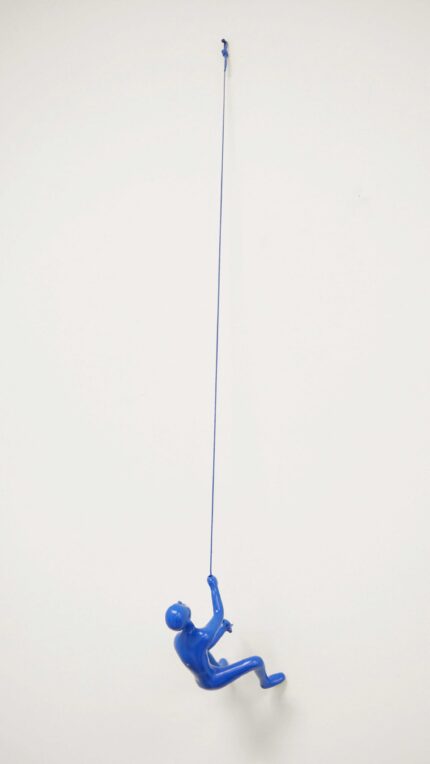 6" X 3" Blue Resin Climbing Man Hanging Dimensional Sculpture - Image 5