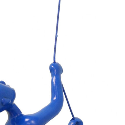 6" X 3" Blue Resin Climbing Man Hanging Dimensional Sculpture - Image 3