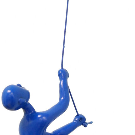 6" X 3" Blue Resin Climbing Man Hanging Dimensional Sculpture - Image 4