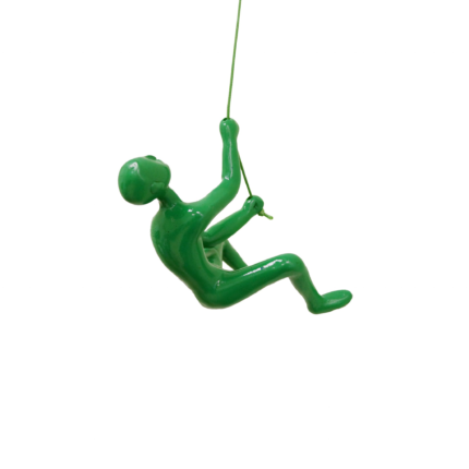 6" X 3" Green Resin Climbing Man Hanging Dimensional Sculpture - Image 2