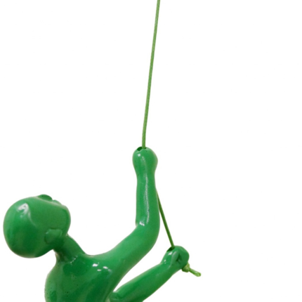 6" X 3" Green Resin Climbing Man Hanging Dimensional Sculpture - Image 4