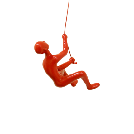 6" X 3" Red Resin Climbing Man Hanging Dimensional Sculpture - Image 2