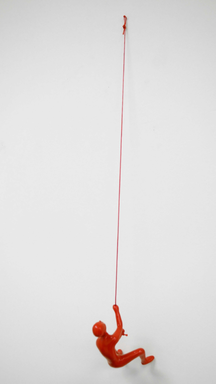 6" X 3" Red Resin Climbing Man Hanging Dimensional Sculpture - Image 6