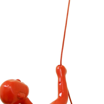6" X 3" Red Resin Climbing Man Hanging Dimensional Sculpture - Image 3