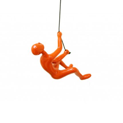 6" X 3" Orange Resin Climbing Man Hanging Dimensional Sculpture - Image 2