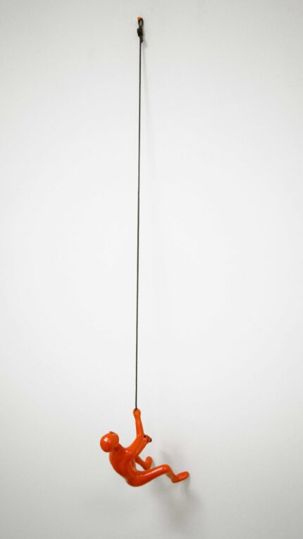 6" X 3" Orange Resin Climbing Man Hanging Dimensional Sculpture - Image 6