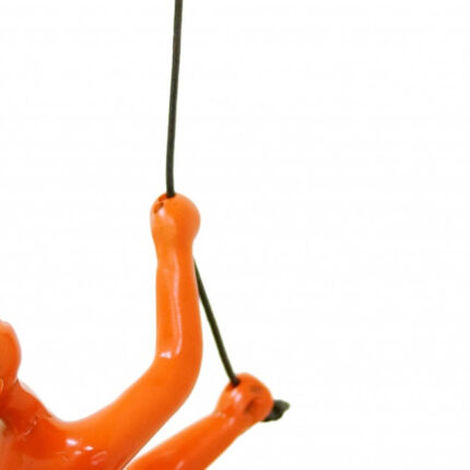 6" X 3" Orange Resin Climbing Man Hanging Dimensional Sculpture - Image 3