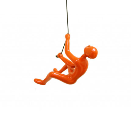 6" X 3" Orange Resin Climbing Man Hanging Dimensional Sculpture - Image 4