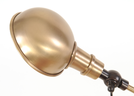 20" Black Metal Adjustable Desk Table Lamp With Gold Bowl Shade - Image 4